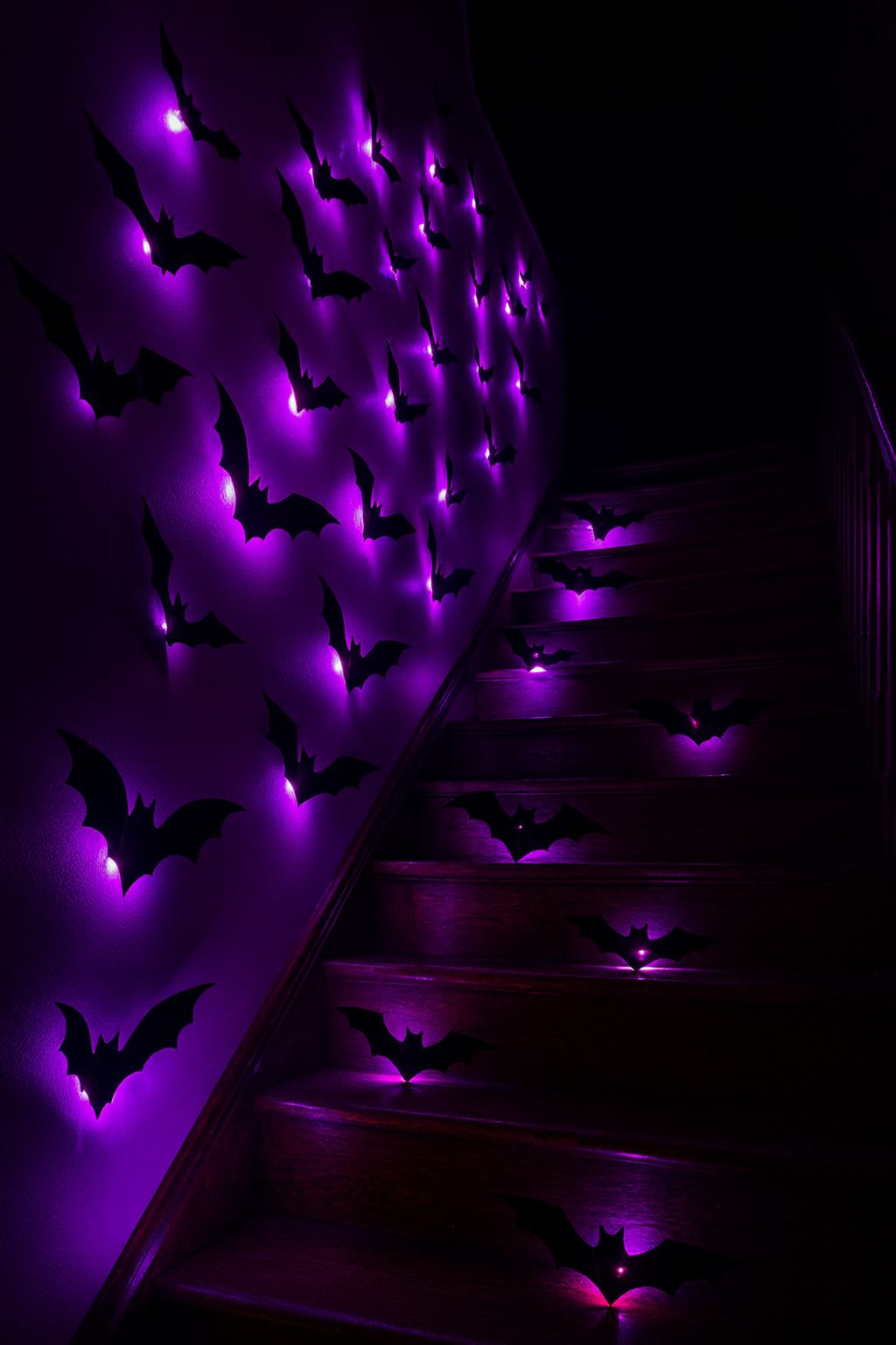 3D Bat Design LED Wall Stickers for Halloween and Festive Decor with Effortless Installation