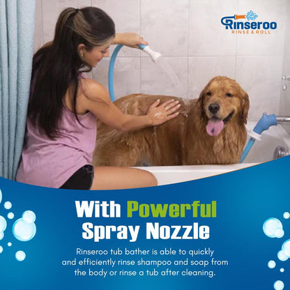 Rinseroo No-Install Tub Faucet Sprayer - 5 Ft Shower Hose for Effortless Hair Washing, Baby Bathing & Pet Care - Award-Winning Shark Tank Innovation