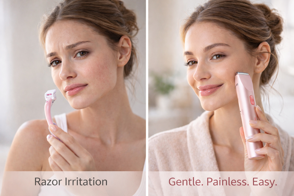 Ultimate Women's Bikini Trimmer & Electric Shaver - Rechargeable 2-in-1 for Effortless Hair Removal on Body and Face - Perfect Summer Essential