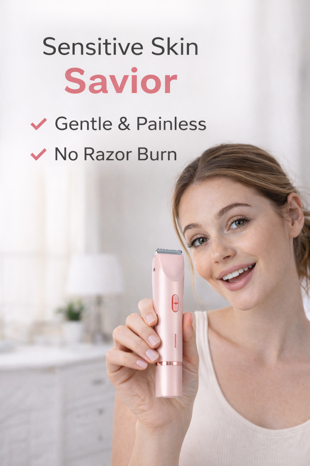 Ultimate Women's Bikini Trimmer & Electric Shaver - Rechargeable 2-in-1 for Effortless Hair Removal on Body and Face - Perfect Summer Essential