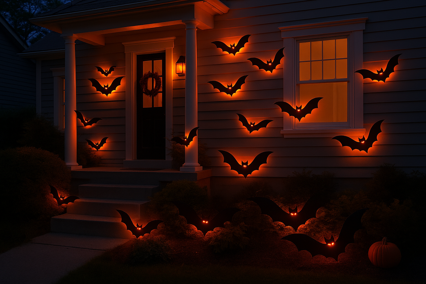 3D Bat Design LED Wall Stickers for Halloween and Festive Decor with Effortless Installation